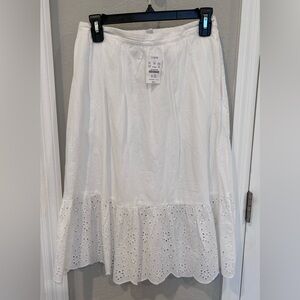 Women’s JCrew White Eyelet Skirt